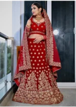 Bridal Red Gota Patti Work Lehenga - Image 7