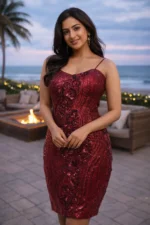 Red Wine Evening Gown - Image 2