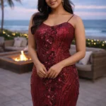 Red Wine Evening Gown