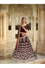 Maroon Golden Lehenga
